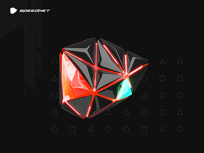 Speednet - Key Visual 3d animation art blender brand brandbook branding circle cube design glass key visual logo render shape shapes speednet visual webdesign website