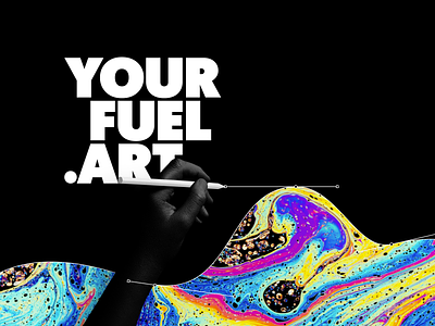 yourfuel.art 3d art black brand branding colorful figma fluid fuel hand iphone liquid logo logotype typo website