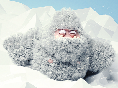 It's alive! 3d blender lowpoly monster snow yeti