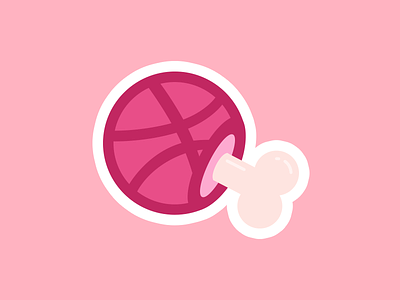 Dribbble meat sticker ball dribbble meat pink playoff sticker
