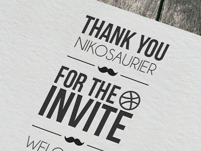 Thank you card danut dribbble droidscreens invite mustache thank thank you thanks welcome you