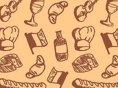 Hand Drawn French Icons Pattern