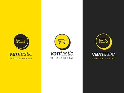 VanTastic Logo Concept 3 black branding circle concept icon illustrator logo stage2 vantastic vehicle yellow