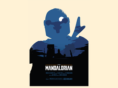 The Mandalorian - Olly Moss Inspired Poster artwork baby yoda boba fett darth vader graphic design light saber mandalor mandalorian minimal olly moss poster razor crest star wars the mandalorian