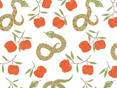 Adam and eve adamandeve apple illustration pattern sin snake