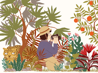 The bird spotter (part 1) art bird spotter drawing flowers illustration jungle panther sketch summer