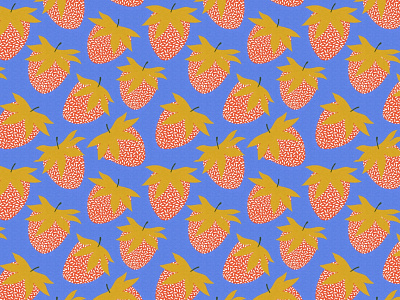 Strawberries art cartoon design drawing floral graphic design illustration pattern patterndesign sketch summer textile textile design textile pattern