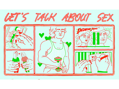 Let's talk about sex art cartoon comic design drawing editorial editorial art editorial illustration graphic design illustration newspaper illustration sketch