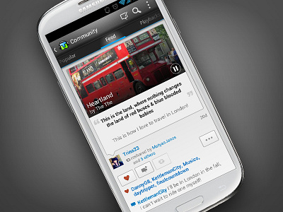 Music Player with Social Feed android ui
