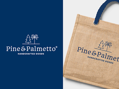 Pine & Palmeto craft design identity logo logotype logotypes palm pine tote tree trees