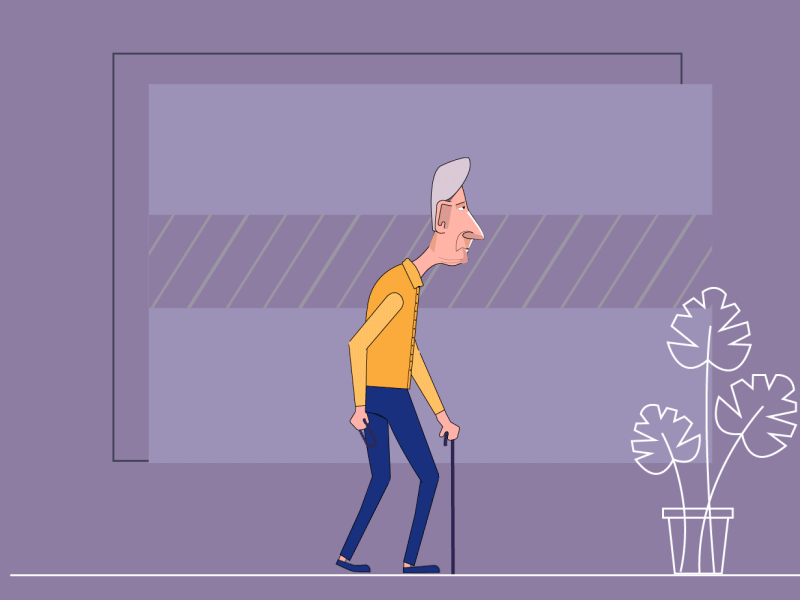 Grandba 2d 2d animation animation character illustration looping old man walkcycle