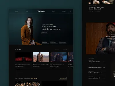 The Frame : Website Homepage black blog cinema cinematic concept design film filmmaker homepage magazine movie ui ui design ux web web design webdesign website
