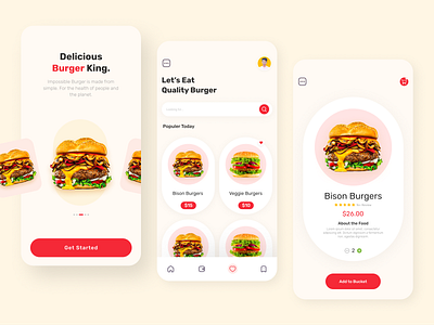 Burger App 🍔 app design app ui design burger app burger king burgers clean food app food app design food delivery app minimal mobile app mobile app design mobile ui ui ui ux ui design user experience user interface ux ux design