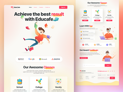 Online Learning Landing Page