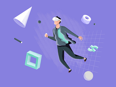 Hero illustration for VR startup