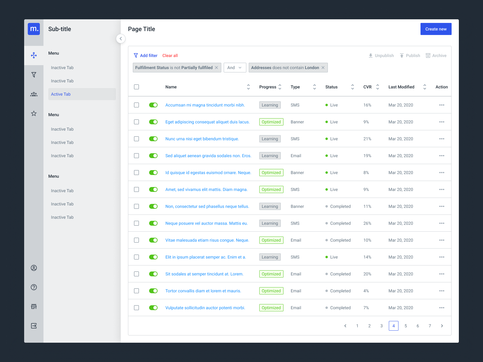 Datatable by Vu Dinh on Dribbble