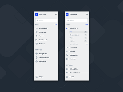 [Rebound] - Side Navigation Menu application dashboard dashboard design dashboard ui navigation navigation bar navigation menu product ui ui design uidesign