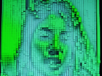 Facial recognition 3d art deep learning digital art facial recognition render tech