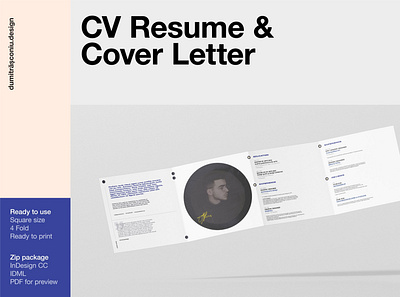 CV Resume / Cover Letter branding brochure business catalogue clean download elegant free indesign magazine modern portfolio template