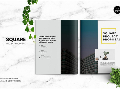 SQUARE Project Proposal Business branding brochure business catalogue clean download elegant free indesign magazine modern portfolio template