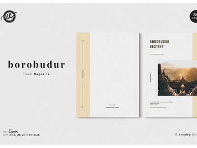 Canva Travel Magazine | Borobudur branding brochure business catalogue clean download elegant free magazine magazine ad modern portfolio template