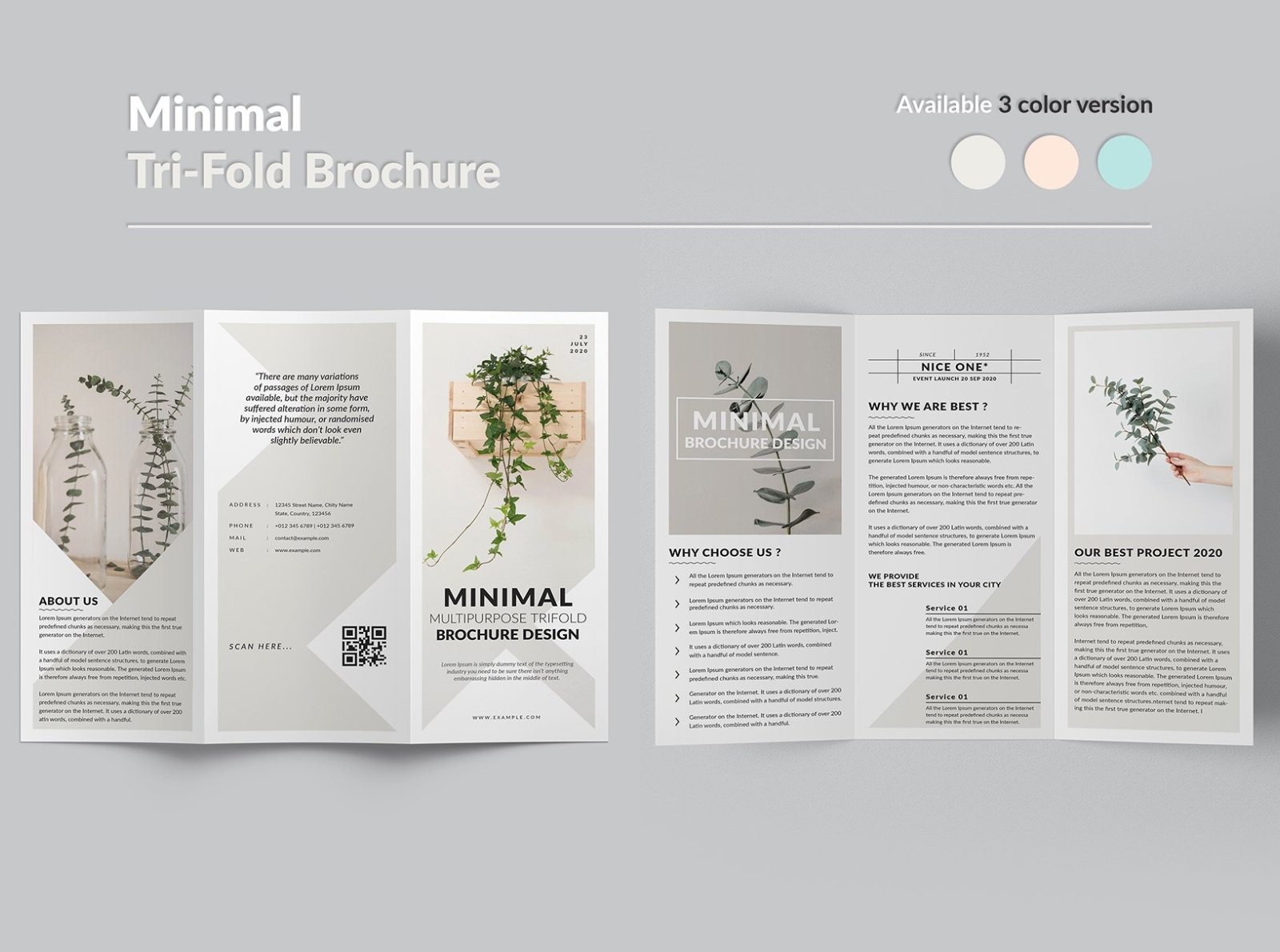 Download Minimal Trifold Brochure By Brochure Design On Dribbble PSD Mockup Templates