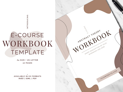 E-Course Workbook Template branding brochure business catalogue clean download elegant free indesign magazine modern portfolio template wordpress workbook