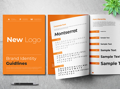 Brand Guidelines Template brand branding branding design brochure business clean download elegant free guide guidelines magazine manual modern orange portfolio template