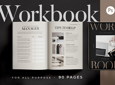 CANVA PS Workbook Template Creator branding brochure business canva canvas clean creator elegant magazine modern portfolio ps psd template workbook