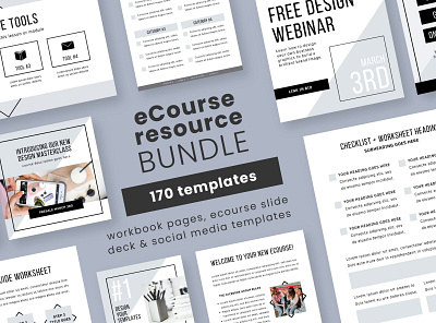 eCourse Resource Bundle branding brochure bundle business catalogue clean download ecourse elegant free indesign magazine modern portfolio resource template