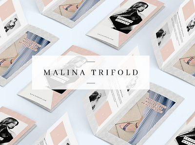 MALINA Trifold Brochure + Pattern branding brochure business catalogue clean elegant magazine modern pattern portfolio template trifold trifold brochure trifold mockup trifold template