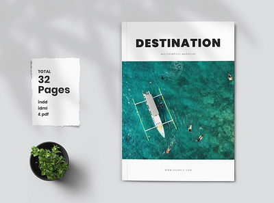 Destination Magazine branding brochure business catalogue clean download elegant free magazine magazine ad modern portfolio template