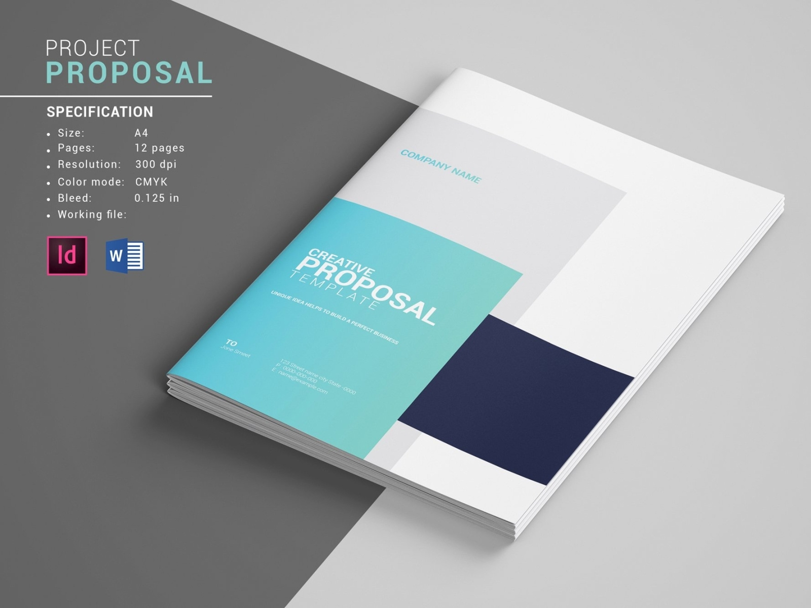 Business Proposal Template, Indesign & MS Word Template by Intended For Business Proposal Template Indesign