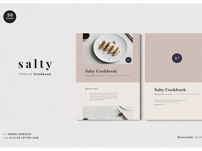 SALTY Editorial Cookbook branding brochure business catalogue clean cookbook download editorial elegant free magazine modern portfolio template