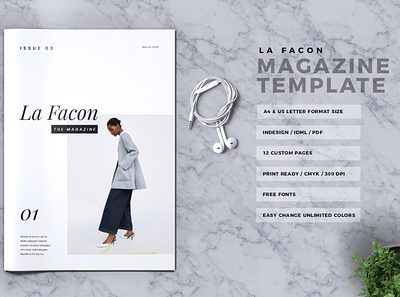 La Facon Fashion Magazine branding brochure business catalogue clean download elegant fashion fashion design free magazine magazine ad modern portfolio template