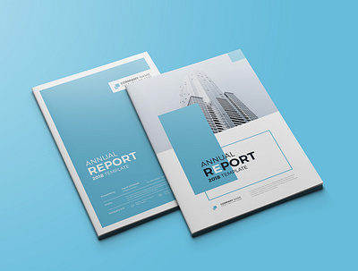 The Blue Annual Report annual branding brochure business catalogue clean download elegant free magazine modern portfolio report template