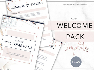 Canva Welcome Pack | Rose Gold branding brochure business canva canva template canvas catalogue clean download elegant free gold magazine modern pack portfolio template welcome