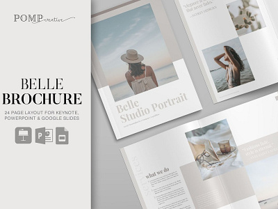 Belle for Keynote + PowerPoint branding brochure business catalogue clean download elegant free magazine modern portfolio powerpoint template