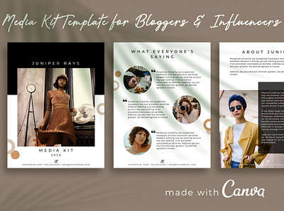 Media Kit Canva Template| Juniper branding brochure business catalogue clean download elegant kit magazine media media kit modern portfolio template templates