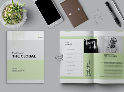 Olive Annual Report annual annualreport branding brochure business catalogue clean download elegant free magazine modern olive portfolio template