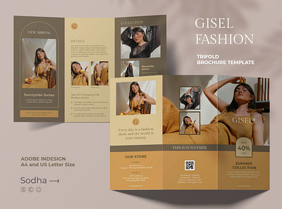 GISEL FASHION TRIFOLD BROCHURE TEMPLATE branding brochure brochure design business catalogue clean download elegant fashion magazine modern portfolio template templates trifold