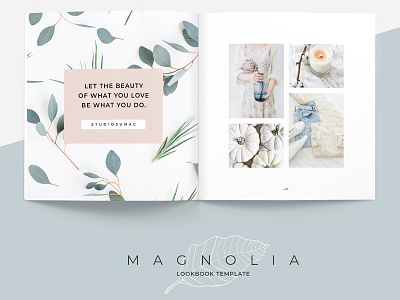 Magnolia Lookbook Template branding brochure business catalog catalogue clothing elegant flower lookbook magazine portfolio template