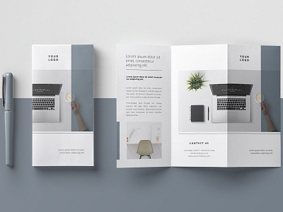 Minimal Trifold Brochure branding brochure business elegant illustration indesign logo lookbook magazine modern