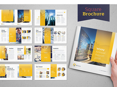 Wizzy Brochure - Square branding brochure business catalogue editorial indesign magazine modern portfolio studio template