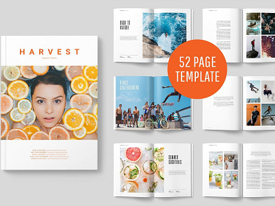 HARVEST MAGAZINE branding brochure business catalog catalogue clean clothing design editorial elegant fashion feminine indesign lookbook magazine modern portfolio proposal studio template