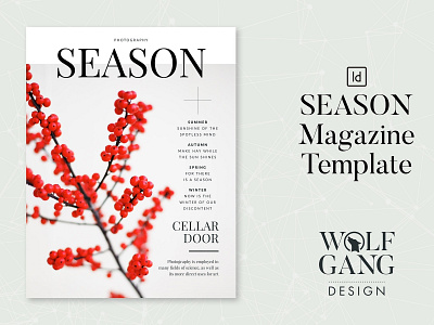 SEASON Magazine Template branding brochure business catalog catalogue clean clothing design editorial elegant fashion feminine indesign lookbook magazine modern portfolio proposal studio template