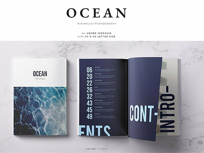 OCEAN Lookbook & Magazine Template branding brochure business catalog catalogue clean design editorial elegant fashion feminine indesign lookbook magazine modern ocean portfolio proposal studio template