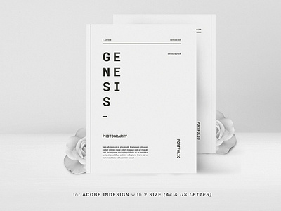 GENESIS Photography Portfolio branding brochure business catalog catalogue clean clothing design editorial elegant fashion feminine indesign lookbook magazine modern portfolio proposal studio template