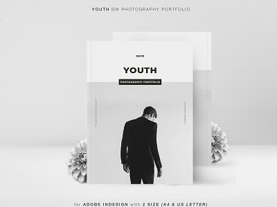 YOUTH BW Photography Portfolio branding brochure business catalog catalogue clean design editorial elegant fashion illustration indesign logo lookbook magazine modern portfolio proposal studio template