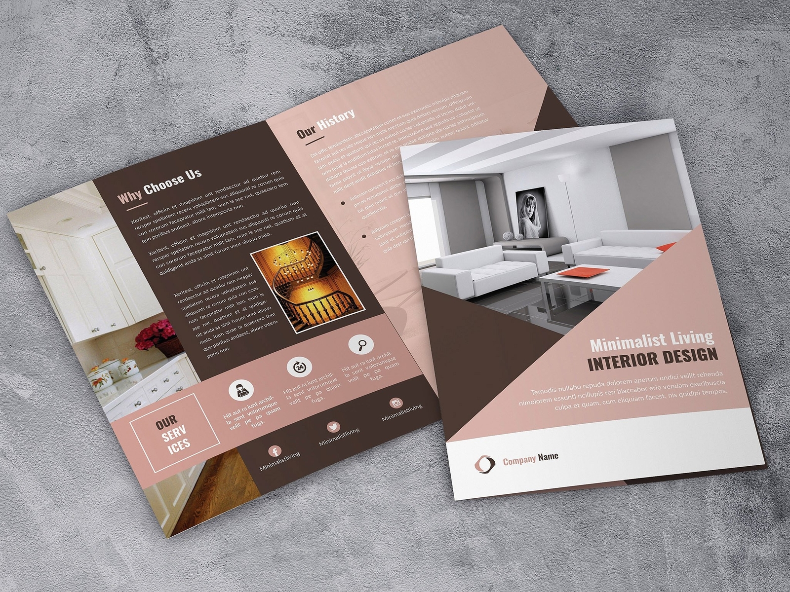 Interior Design  Bifold Brochure  by Brochure  Design  on Dribbble